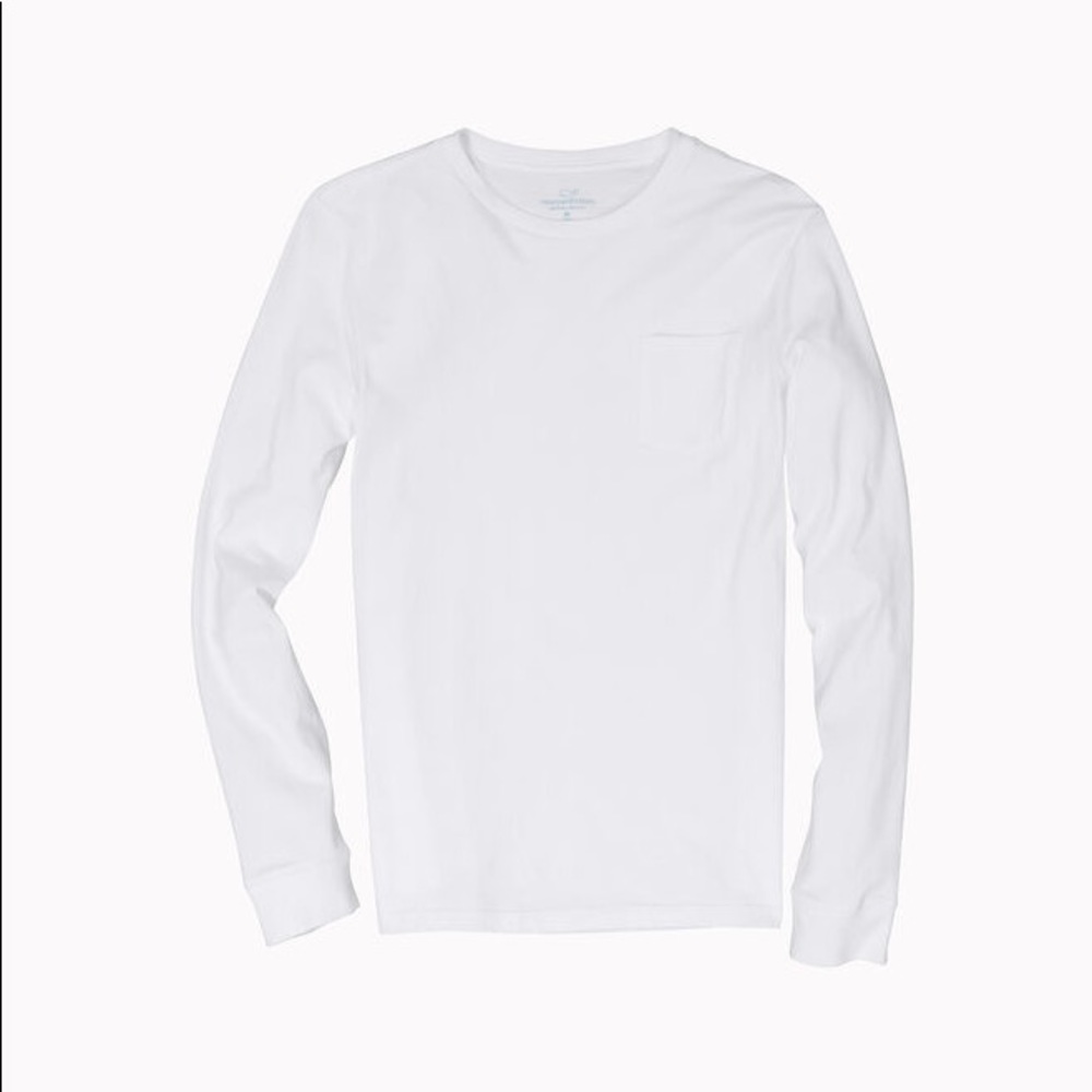Men’s Vineyard Vines White 100% Cotton Long Sleeve Pocket Shirt